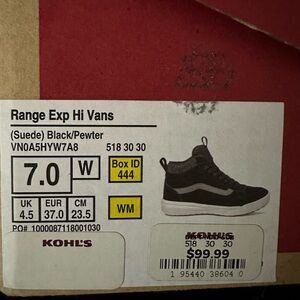 Vans Range Exp Hi Suede Sneakers - Black/Pewter